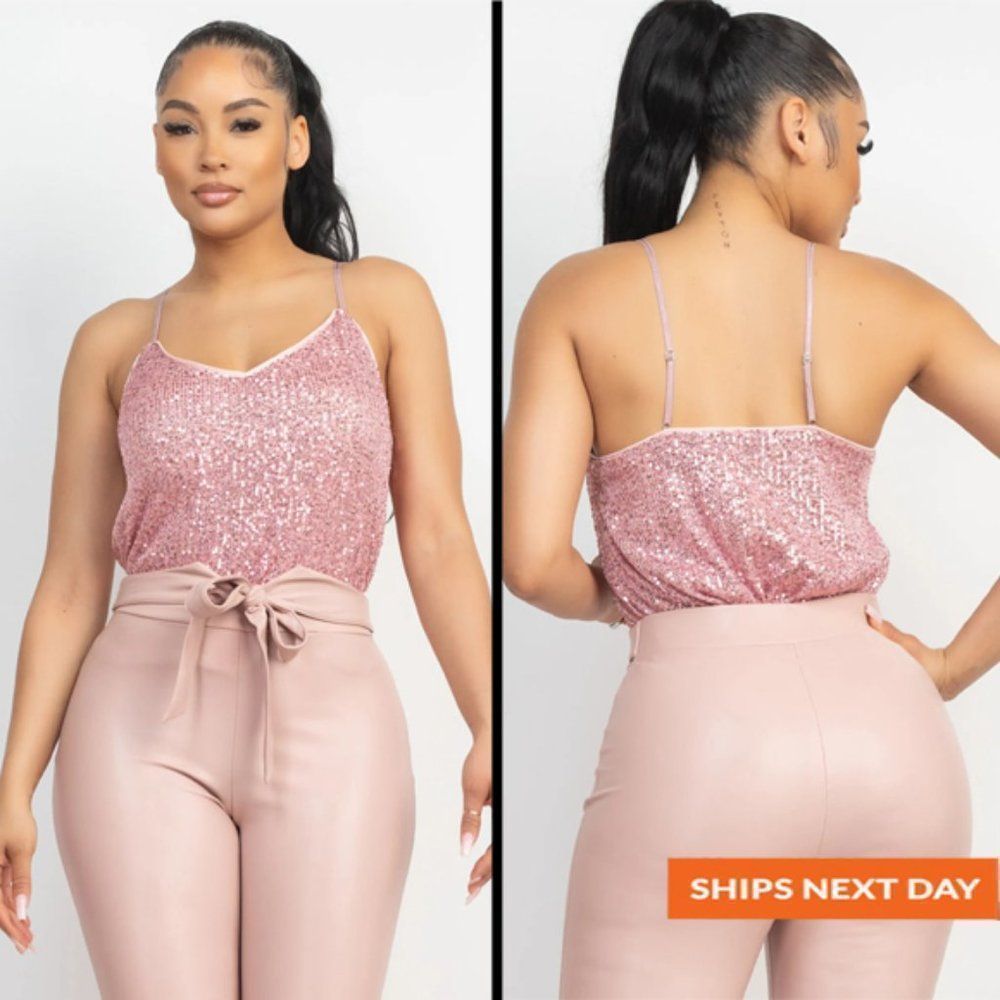 Sequin Cami Tank Top - Party Top - Sparkle Cami Top - Sleeveless Sparkle Top